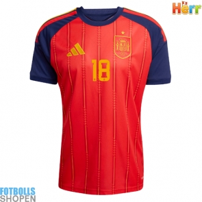 Billiga Spanien Martin Zubimendi #18 Hemmatröja VM 2026 Kortärmad